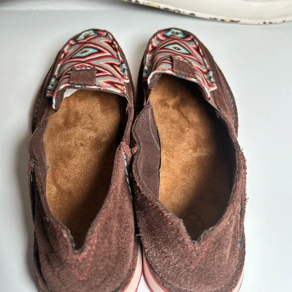 Ariat Women's Cruiser Palm Brown Suede Serape Mesh Slip On Shoes Loafers Sz 7.5 - Picture 8 of 16